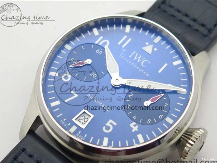 MIROTIME 0507 Supportive Big Pilot IW501008 “Boutique London” SS ZF Best Edition Blue Dial on Blue Leather Strap A 7106